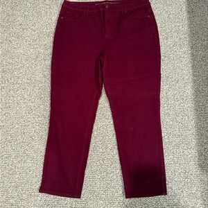 Chico's Rich Burgundy Cropped Jeans